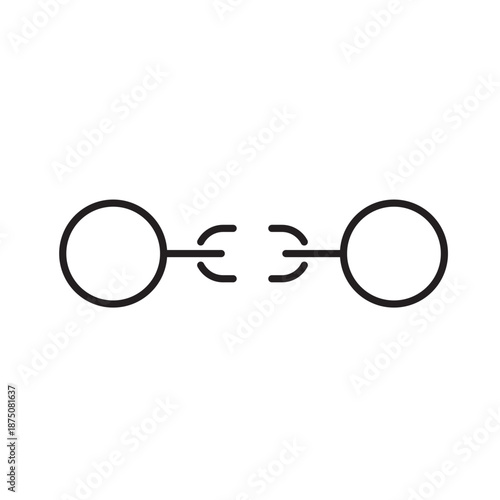 A vector icon representing a missing dependency in a workflow, with an empty connection gap, created in line style with editable stroke