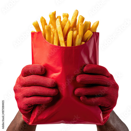 Close-up food photography delicious fried potatoes at fast food restaurant