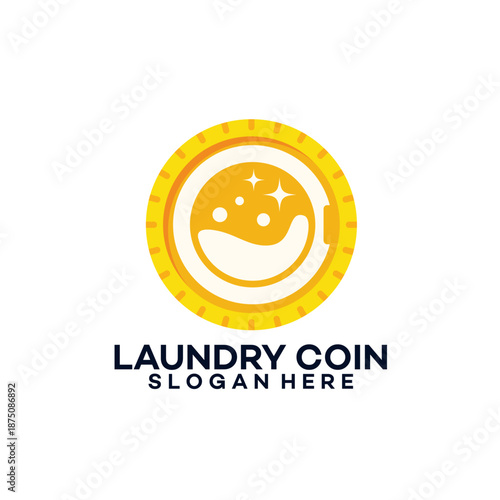 Laundry Coin Logo Design.