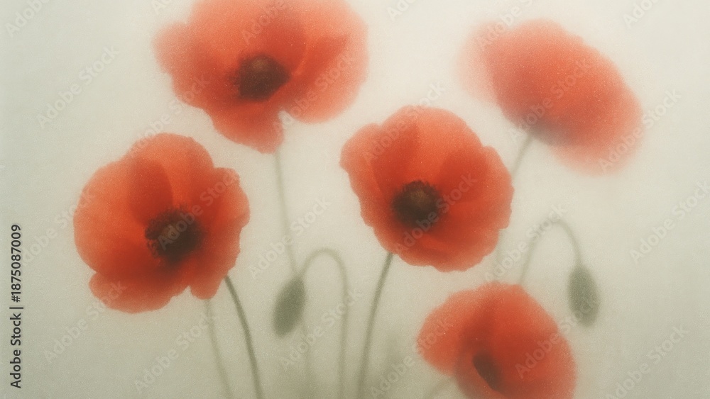 Fototapeta premium Dreamy red poppies in bloom.