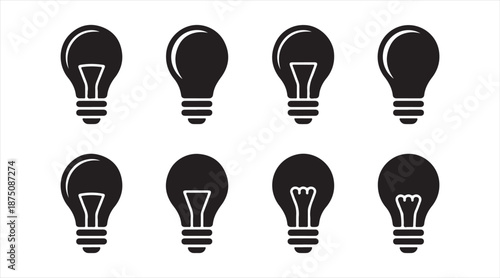 Light bulb icons pack for business creativity and thinking concepts