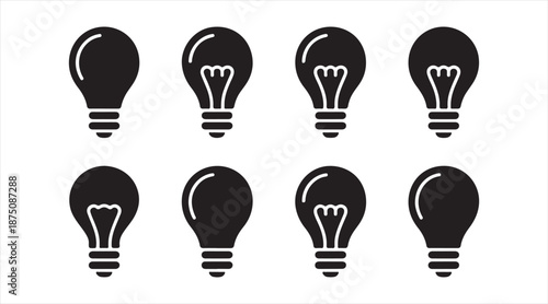 Idea and innovation light bulb silhouette icon collection