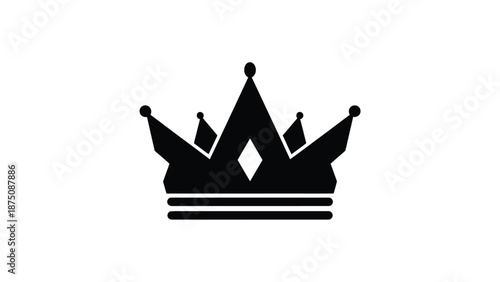 a black crown icon on a white background
