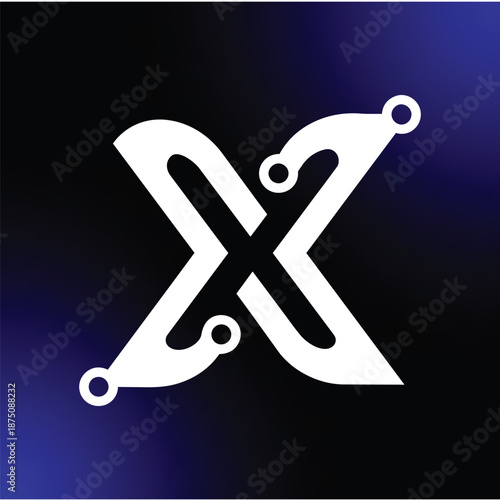 Futuristic X Initial Icon for Digital and Technology Projects