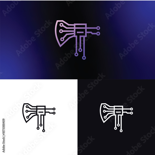 Futuristic X Inspired Icon for Software and Interface Design in Modern Digital Style with tech and digital touch