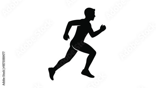 a black silhouette of a man running quickly
