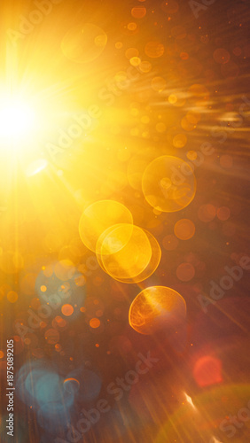 Abstract Natural Sun flare on the black