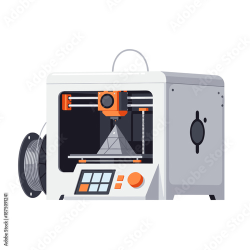 Modern 3D printer with filament spool