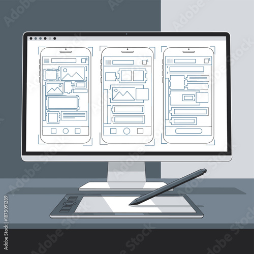 Wireframe mobile app design