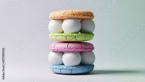 Minimal Colorful Macaron Stack