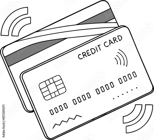 Contactless Credit Cards: A close-up shot of two modern credit cards, showcasing the convenience of digital payment options for seamless transactions.