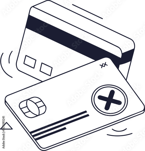 Contactless Card Transaction: An illustration of two cards signifying the essence of seamless, swift, and secure transactions in a digital economy.