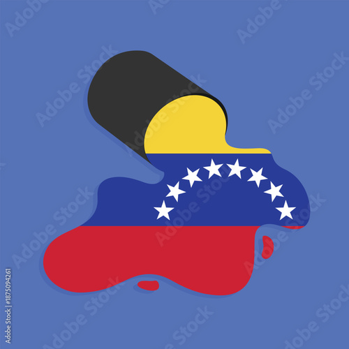 Venezuelan flag and petroleum background. Crude oil reserves
