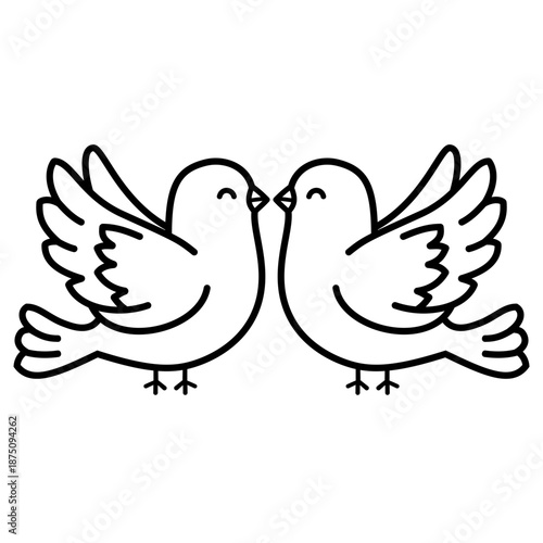 Love Birds Vector Illustration 