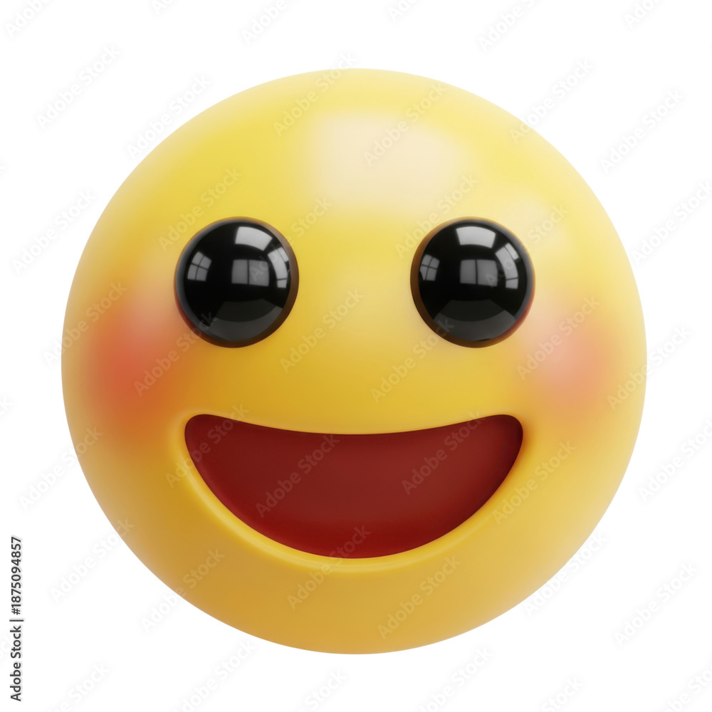 Fototapeta premium 3d smiley face icon isolated on transparent background
