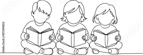 Children Reading Together: A Scene of Literacy and Learning