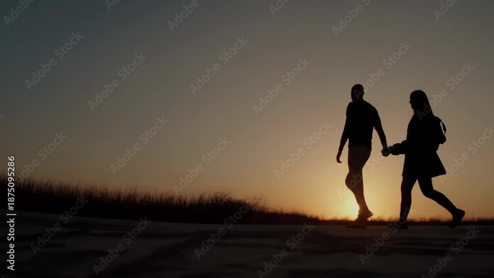 custom made wallpaper toronto digitalTwo travelers walk the road to Emmaus at sunset, captured in warm light and quiet reflection.