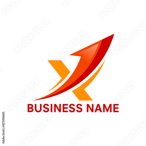 Modern Abstract Letter X Logo Design with Arrow.