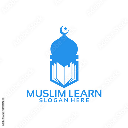 Islamic Education Logo with Mosque and Open Book.