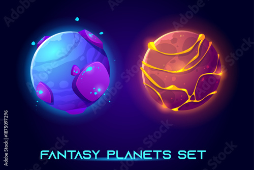 Fantastic space planets for ui galaxy game
