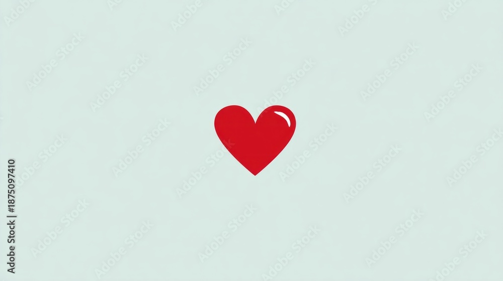 Fototapeta premium A red heart is drawn on a white background