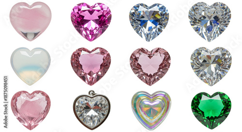 Sparkling Heart Gemstones for Luxury Jewelry Design, Romantic Gifts, and Valentine's Day Marketing Campaigns