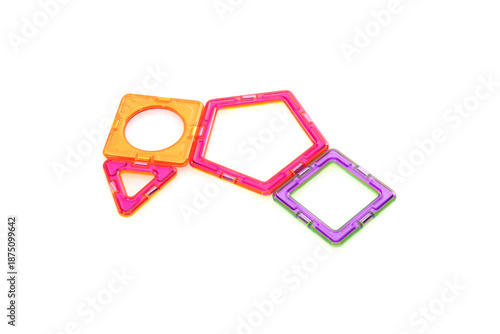 Colorful Magnetic Tiles Forming Vibrant Geometric Abstract Structure