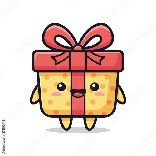Gift Box Cartoon Character Illustration