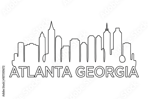 atlanta georgia city skyline illustration high quality professional