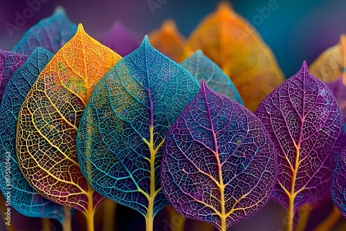 Colorful Abstract Leaves Design for Nature Art and Decor
