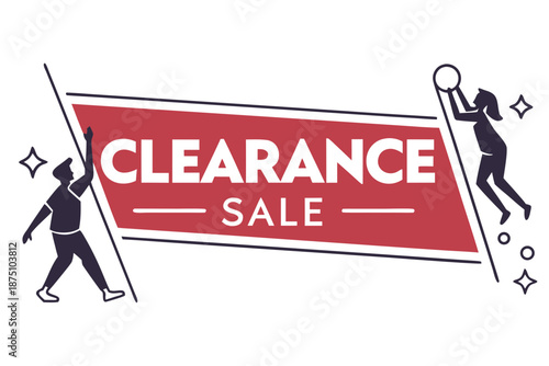 High Contrast Clearance Sale Badge with Bold Typography and Simple Geometric Shape for Inventory Liquidations