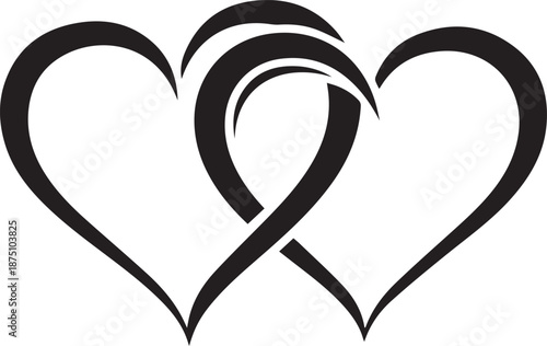 Intertwined hearts symbol of eternal love and connection