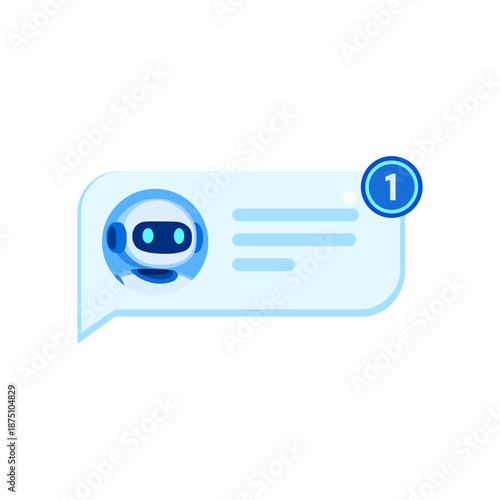 AI Assistant Chat Notification UI Element Vector