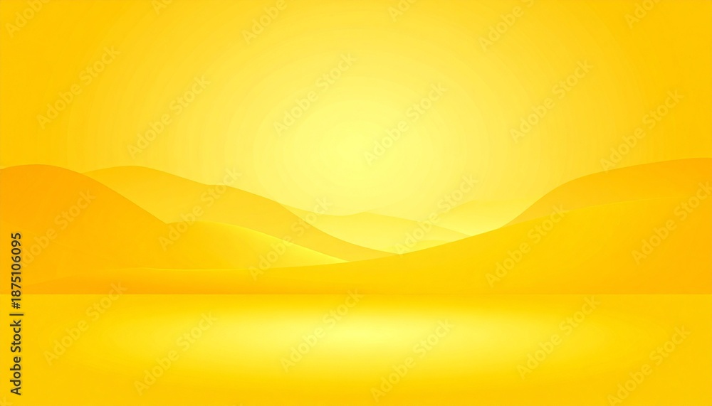 Fototapeta premium Glowing Yellow Triangle on Reflective Surface with Gradient Background