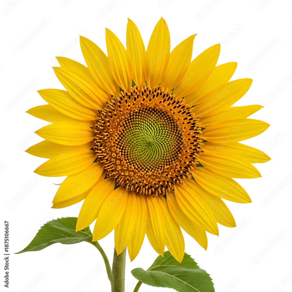Fototapeta premium Close up of sunflower on clear background