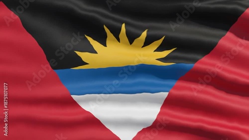 Antigua and Barbuda flag waving background animation video 