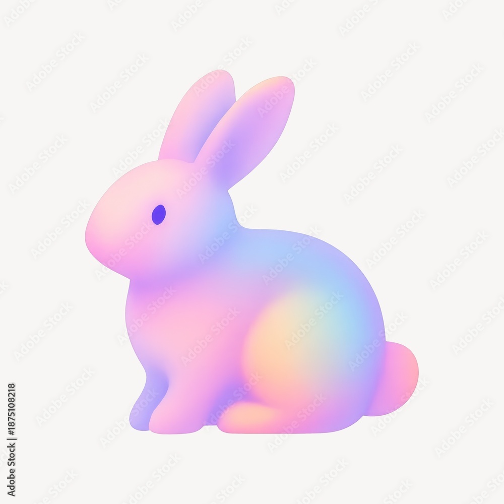Obraz premium Colorful gradient rabbit illustration.