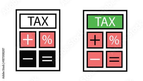 Two tax calculators side by side on a white background