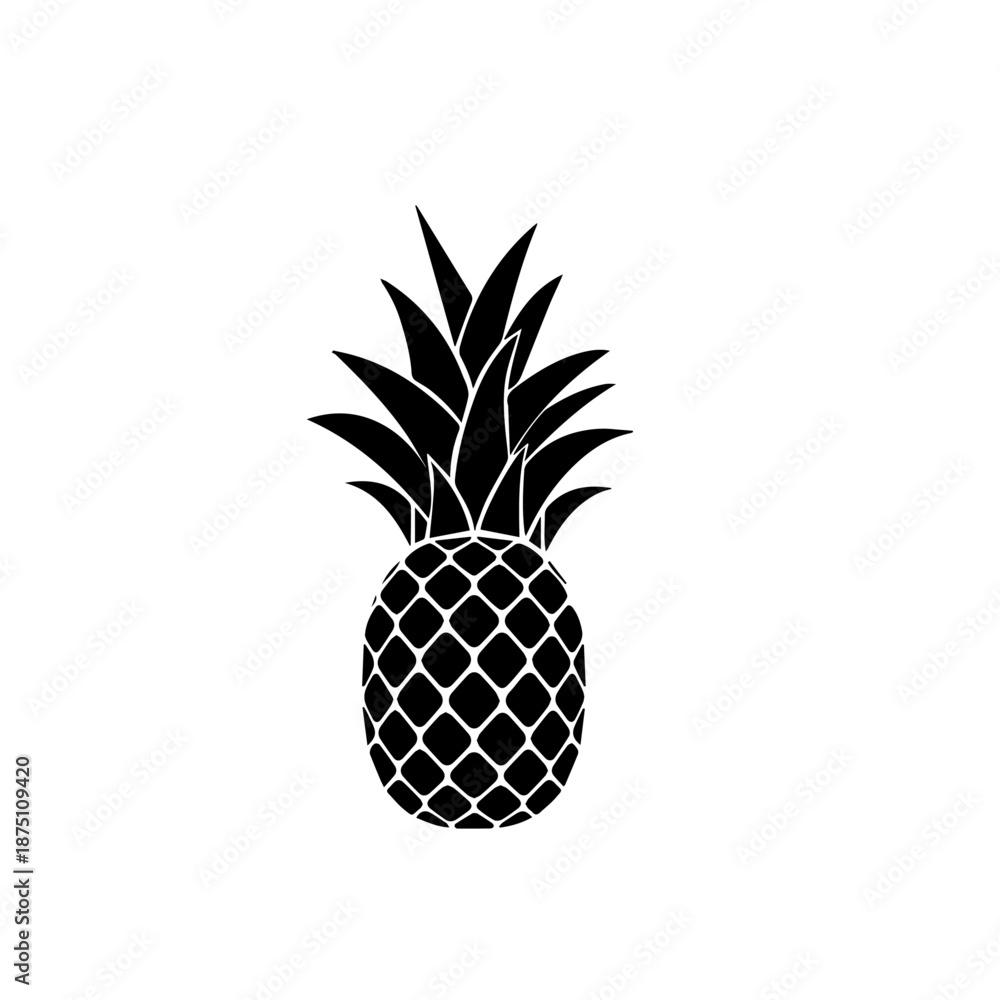 Obraz premium Cartoon Pineapple Fruit Vector Illustration