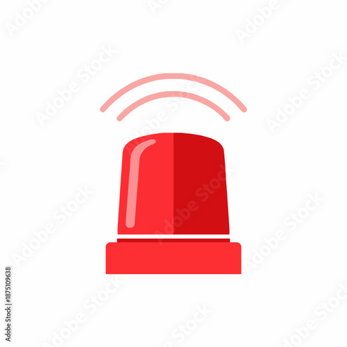 Minimal red siren light vector illustration icon isolated on white