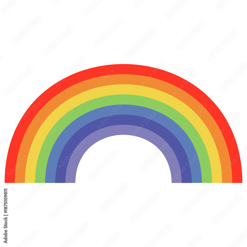 Naklejka premium パステルカラーで描かれたシンプルな虹のイラスト