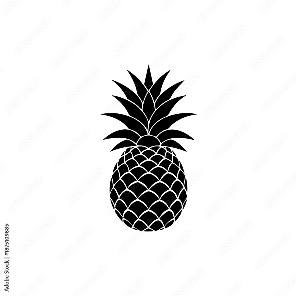 Obraz premium Fresh Pineapple Fruit Vector Illustration