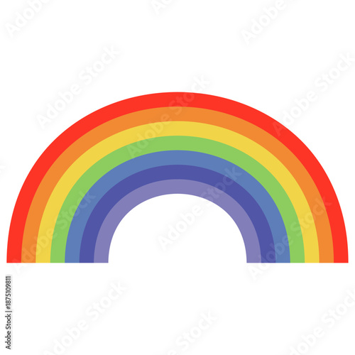 パステルカラーで描かれたシンプルな虹のイラスト