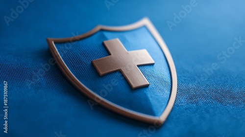 Insurance health protection with medical shield illustration