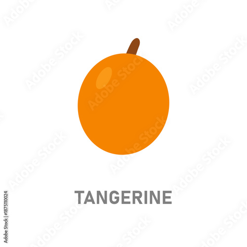 Tangerine citrus fruit. Juicy orange fruit icon isolated on white background for food design