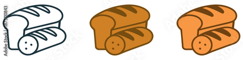 Simple icon illustrating fresh bread loaf and baguette, perfect for bakery visuals