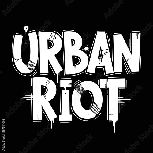 Urban Riot Text Graphic Design.