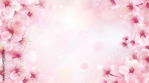 Wallpaper Mural Soft Focus Pink Cherry Blossom Background with Delicate Edges and Central White Space, Pastel Vector Illustration for Cute Digital Design and Text Placement Torontodigital.ca