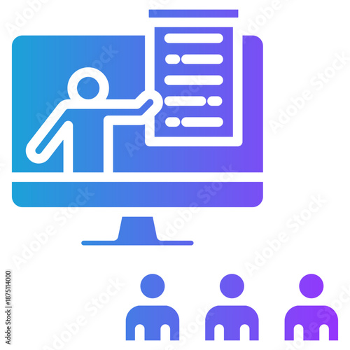 Web Based Learning glyph gradient icon