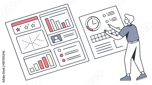 Data-Driven Decisions: An individual, immersed in a realm of charts and graphs, intently navigates a digital interface, reflecting the analytical pursuit of insight and innovation.